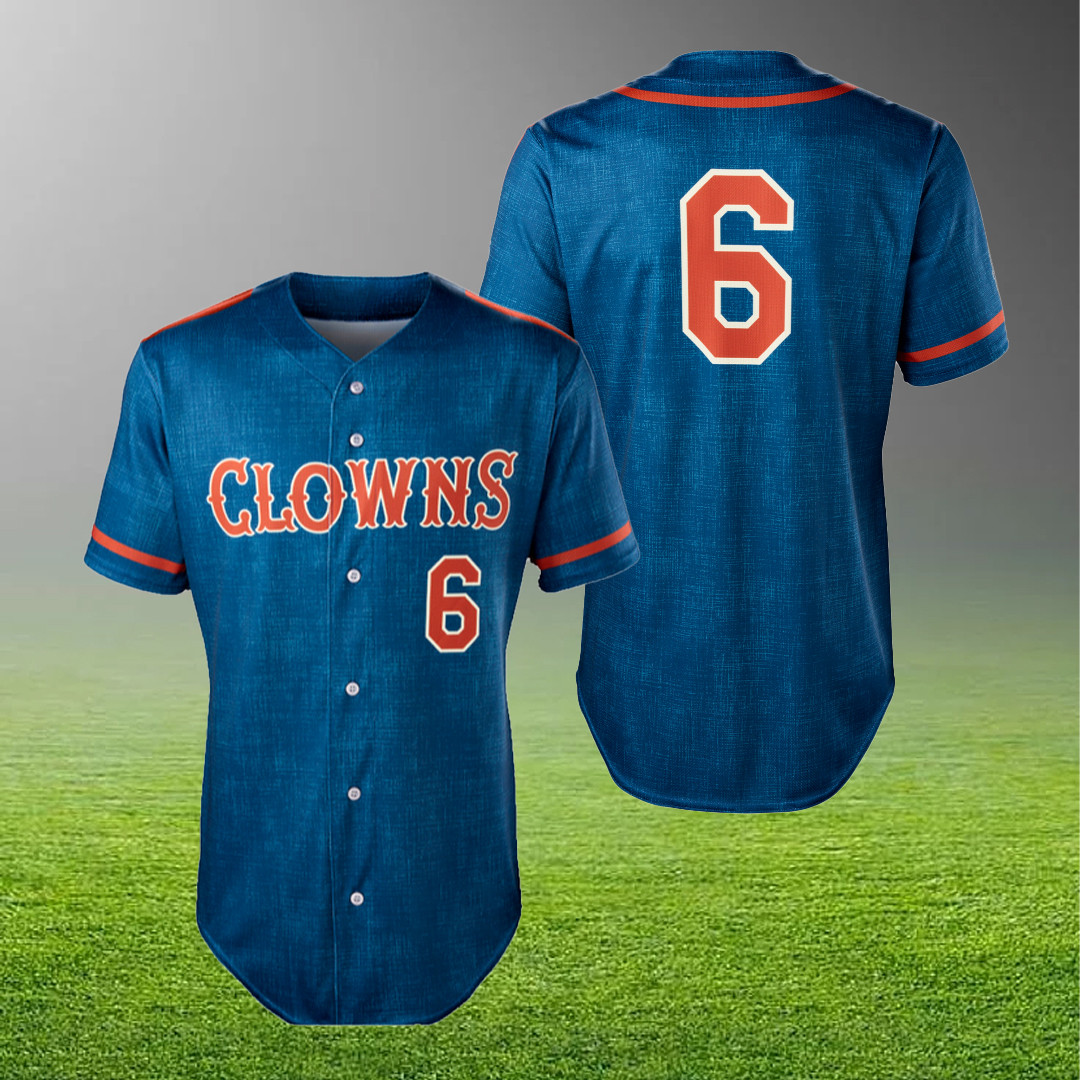 Clowns BBCL Jersey Navy Indianapolis Baseball Merch Gift for Team Clowns Fans