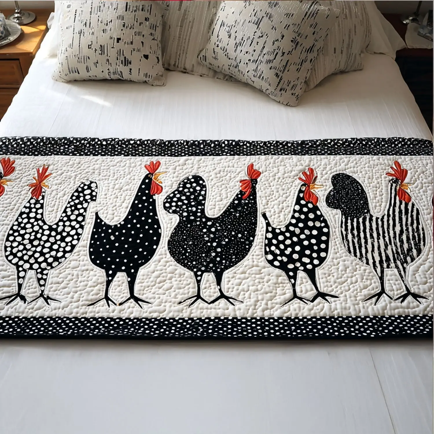 Cluckingham Quilted Bed Runner Cluckingham Palace Fun Gift