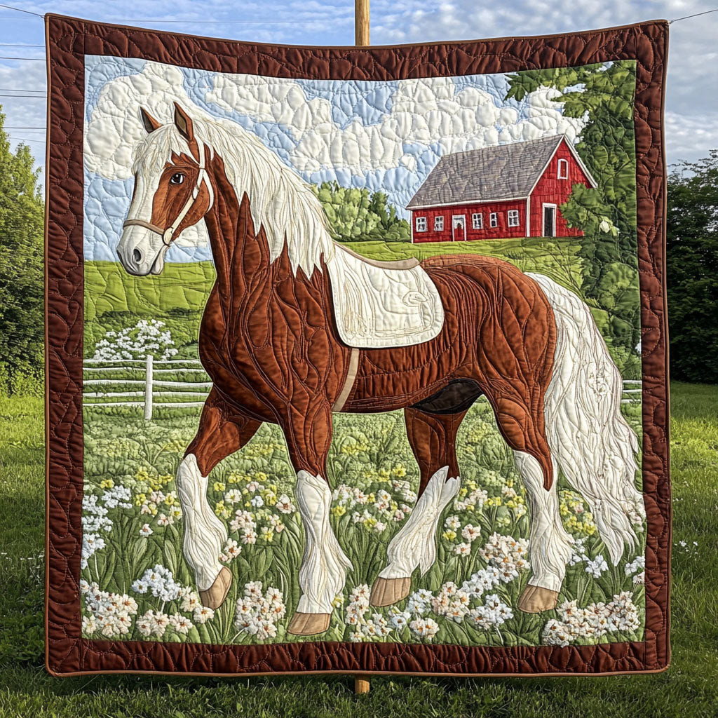 Clydesdale Majesty Quilted Blanket Best Throw Blanket Best Presents For Horse Lovers Clydesdale Majesty Quilted Blanket Best Throw Blanket Best Presents For Horse Lovers - Image 1