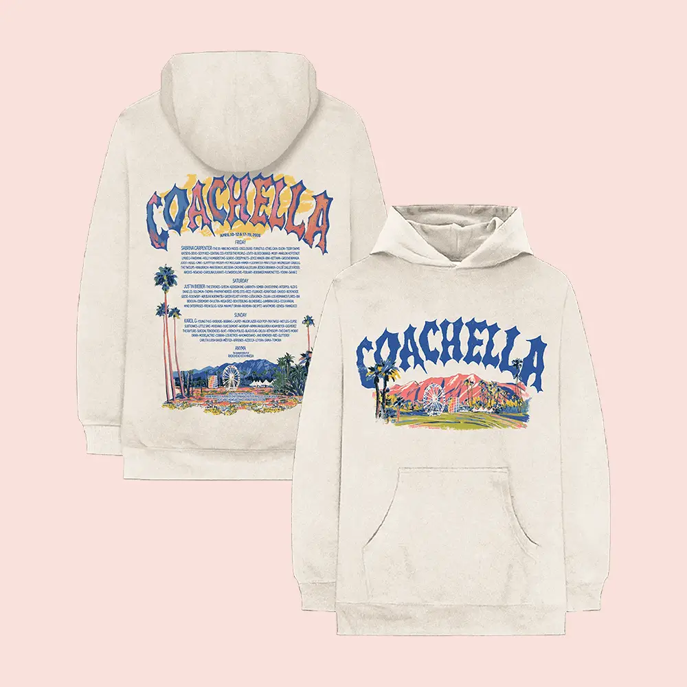 Coachella Merch Coachella Pastels 2026 Lineup Hoodie Clothing Gift Ideas For Music Lovers