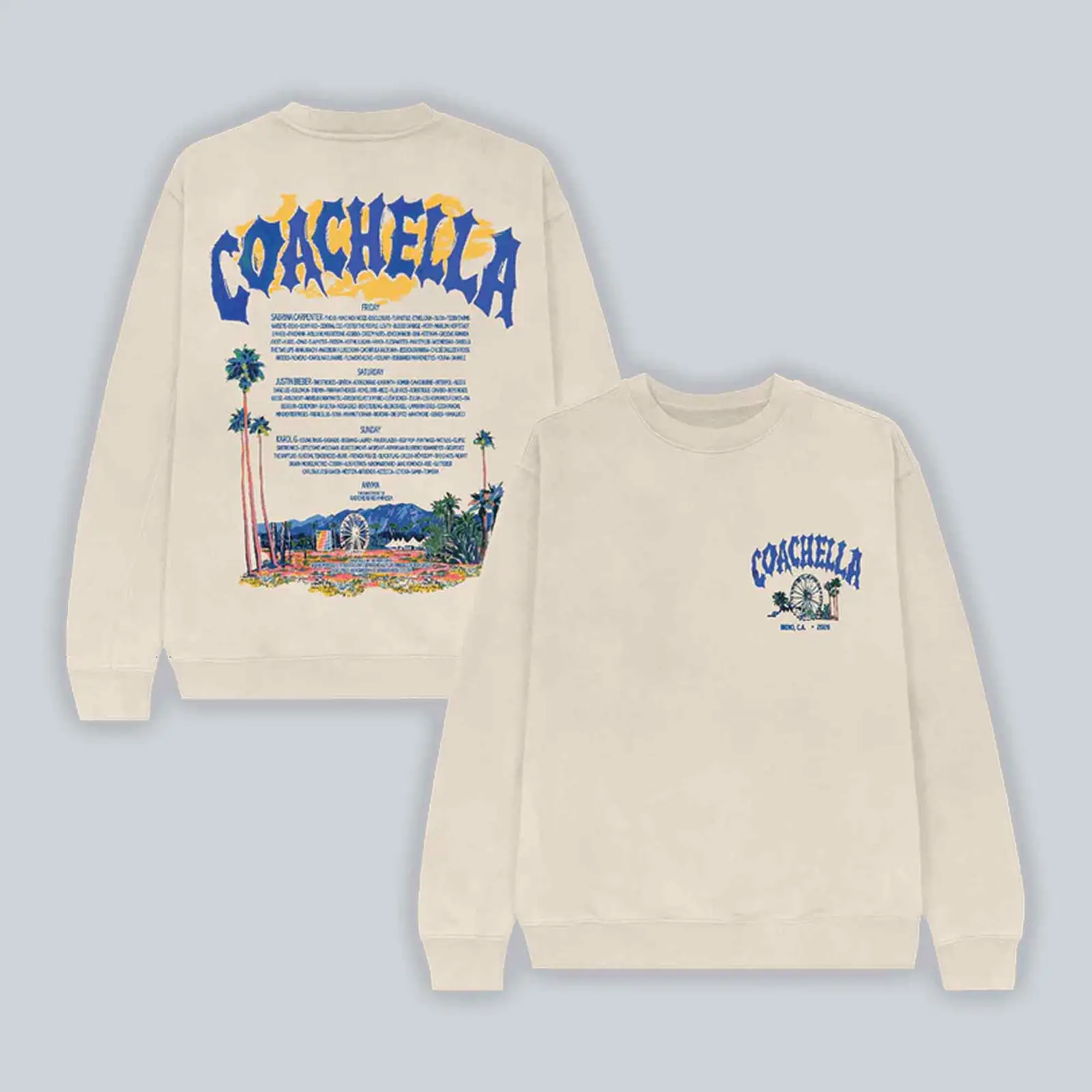 Coachella Merch Pastels Lineup 2026 Sweatshirt Festival Clothes Gifts For Festival Fans