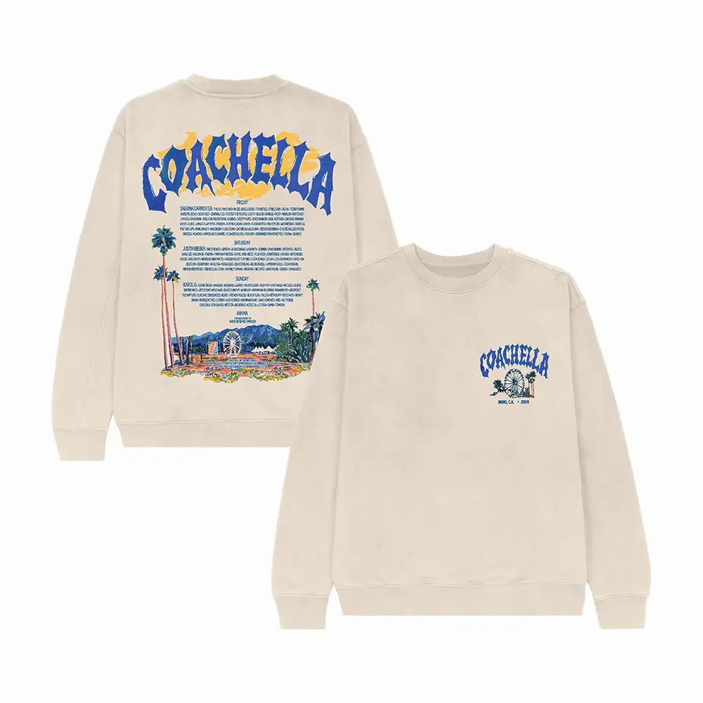 Coachella Pastels Lineup Sweatshirt Coachella Valley Music And Arts Festival Clothing Line Gift For Her