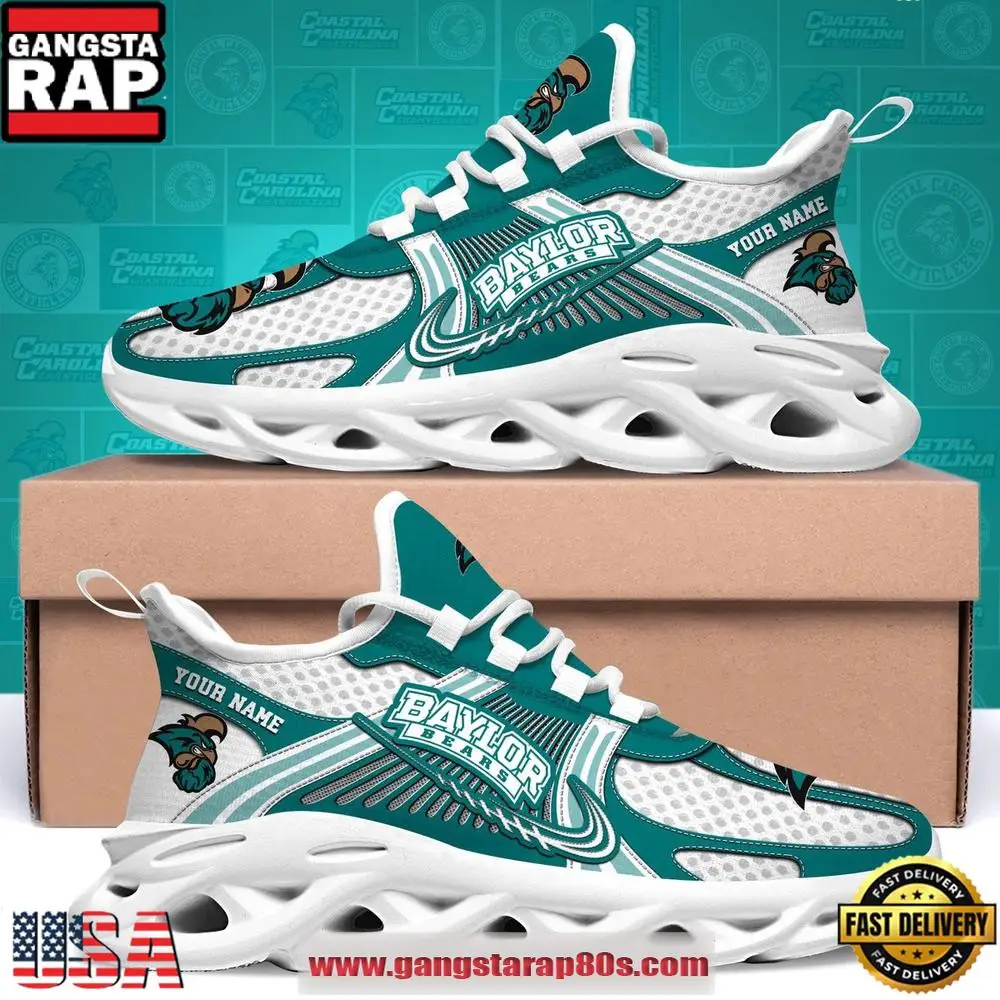 Coastal Carolina Chanticleers Custom Name Clunky Sneaker Max Soul Shoes