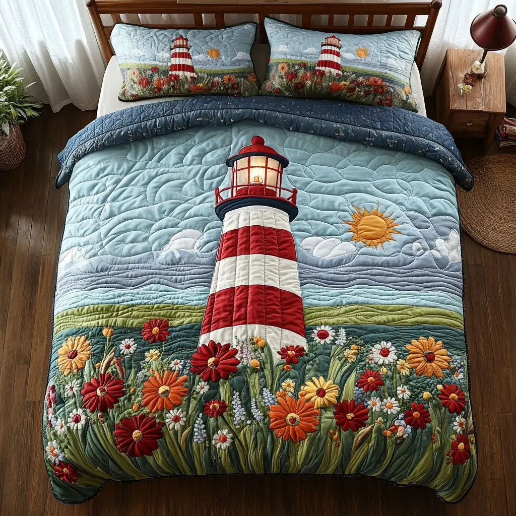 Coastal Garden Quilted Bedding Set Duvet Cover Bedspread Present Ideas For Husband