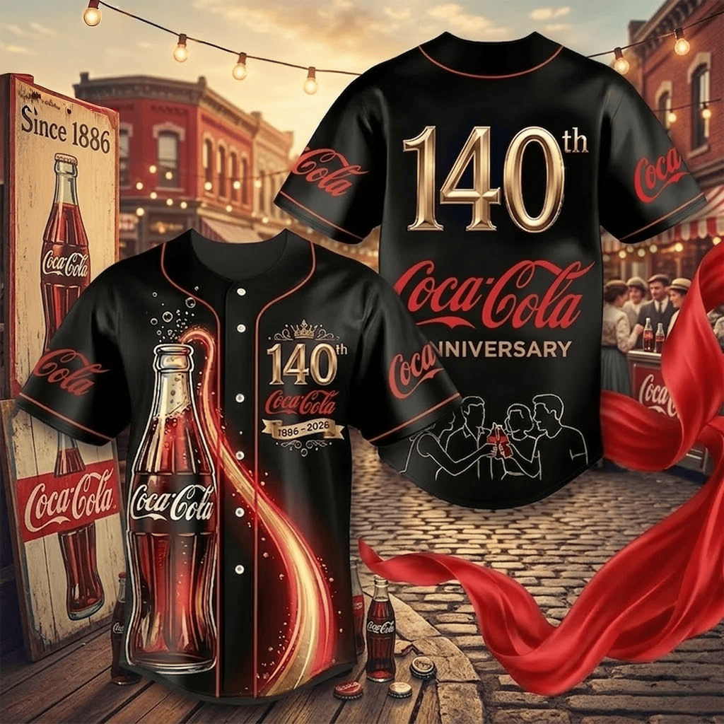 Coca Cola 140Th Anniversary Baseball Jersey 2026 Coca Cola Merch Best Father's Day Gifts
