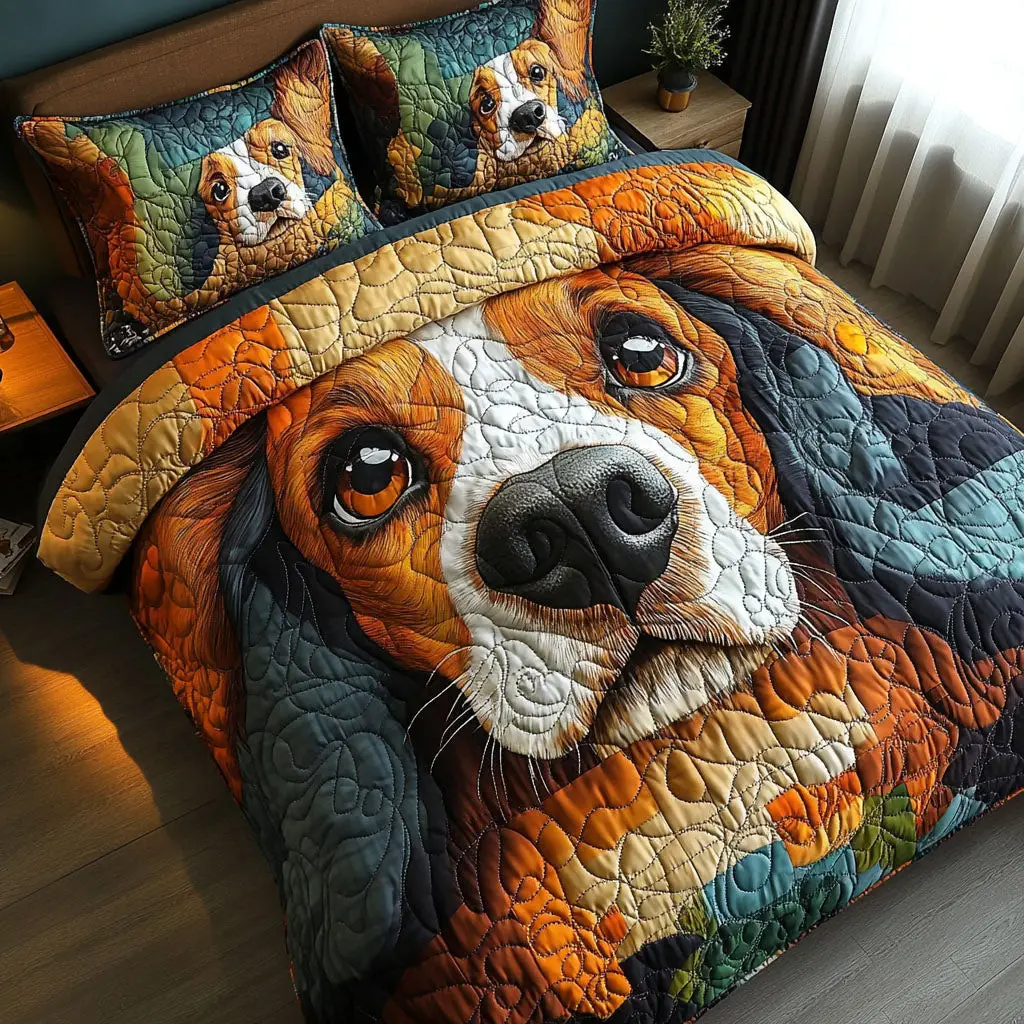 Cocker Dreams Quilted Bedding Set Lovely Bedroom Gift Idea for Housewarming