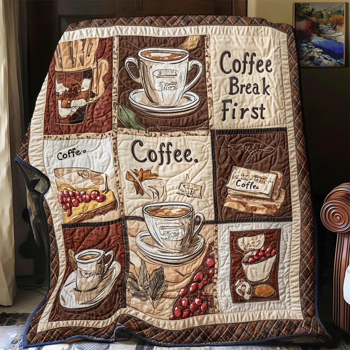 Coffee Quilt Luxury Throw Blankets Mother's Day Gifts For Daughter