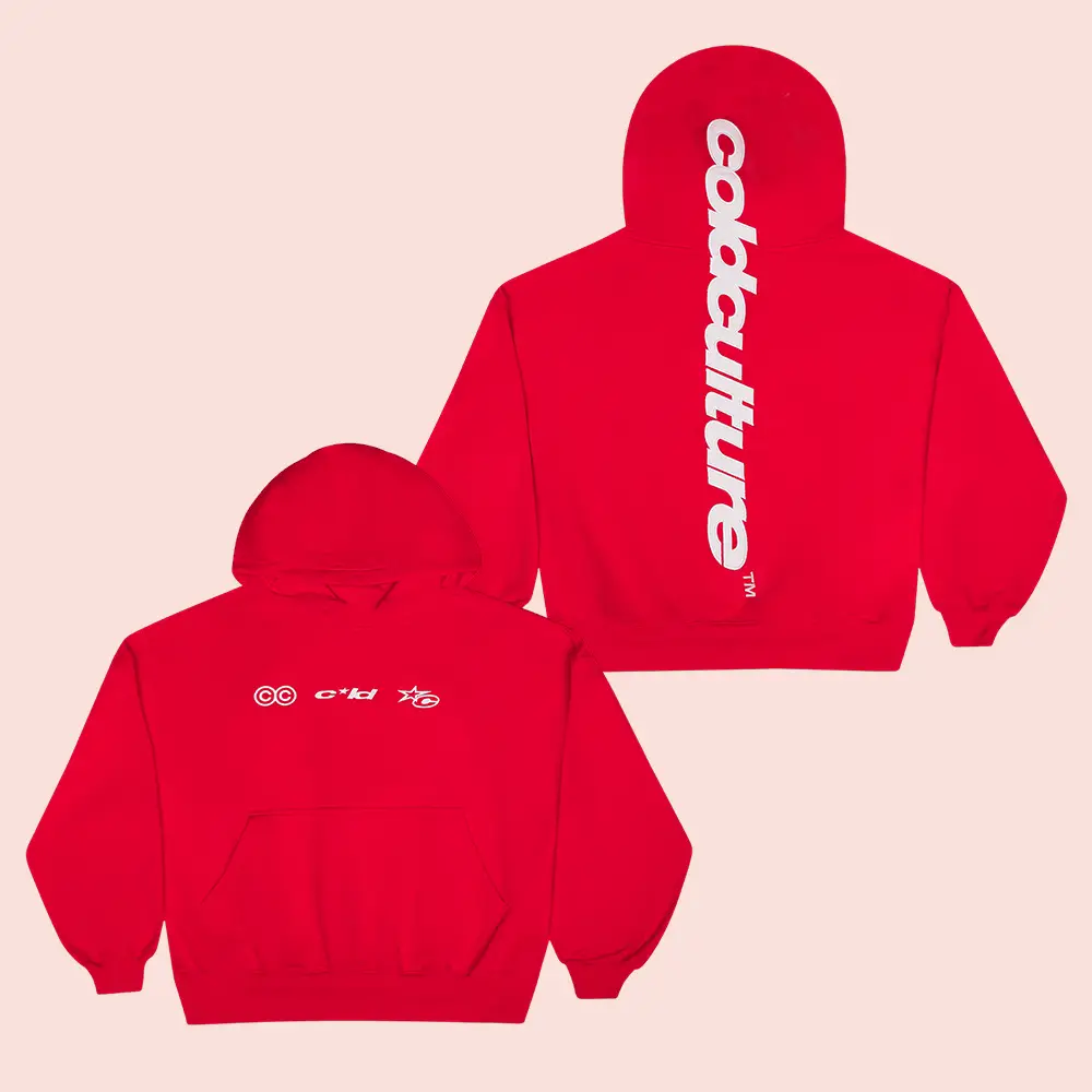 Cold Culture Hoodie Vertical Hoodie Red Cold Culture Clothing Good Gifts For Boyfriend