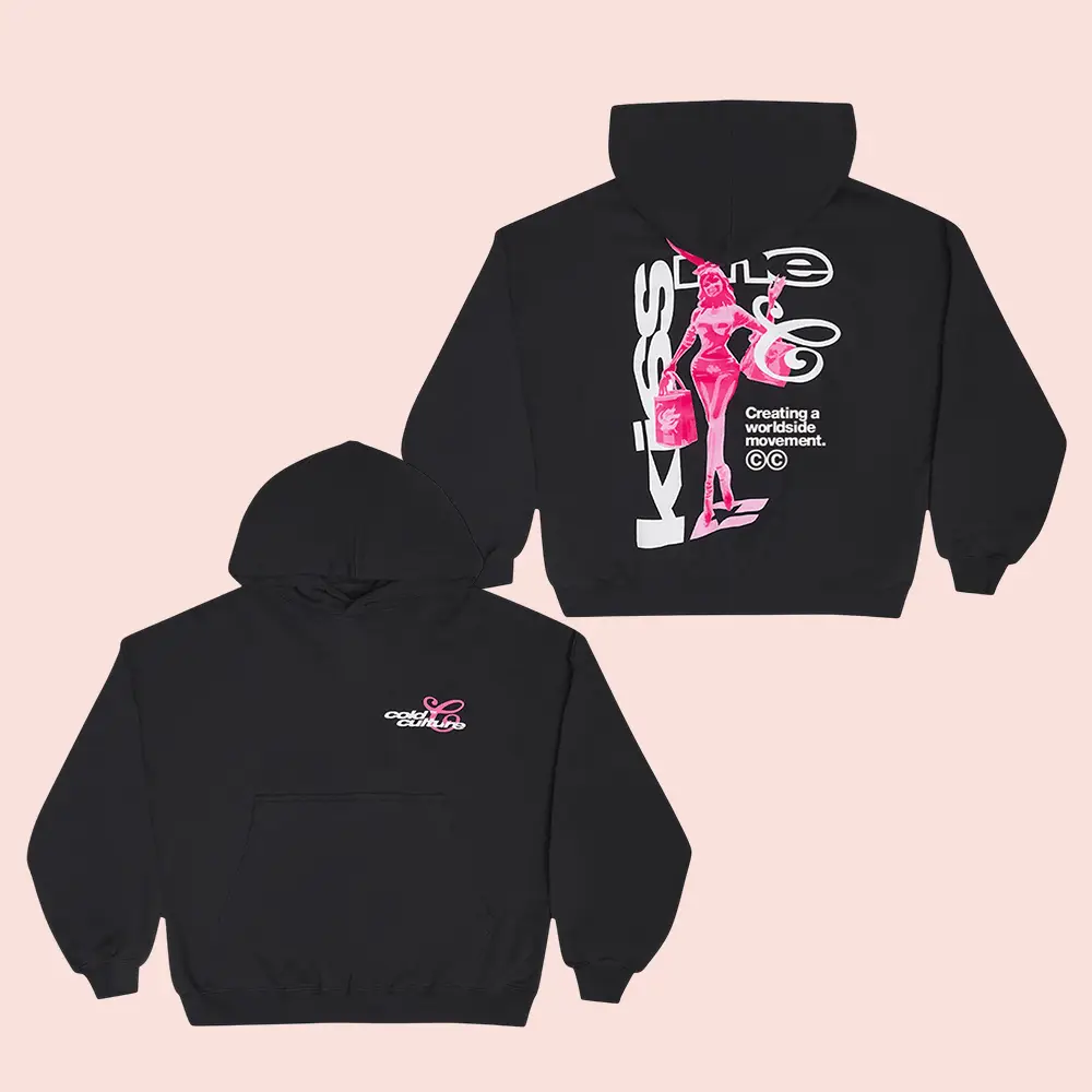 Cold Culture Hoodies Kiss The Bunny Hoodie Black Cold Culture Clothing Best Gifts