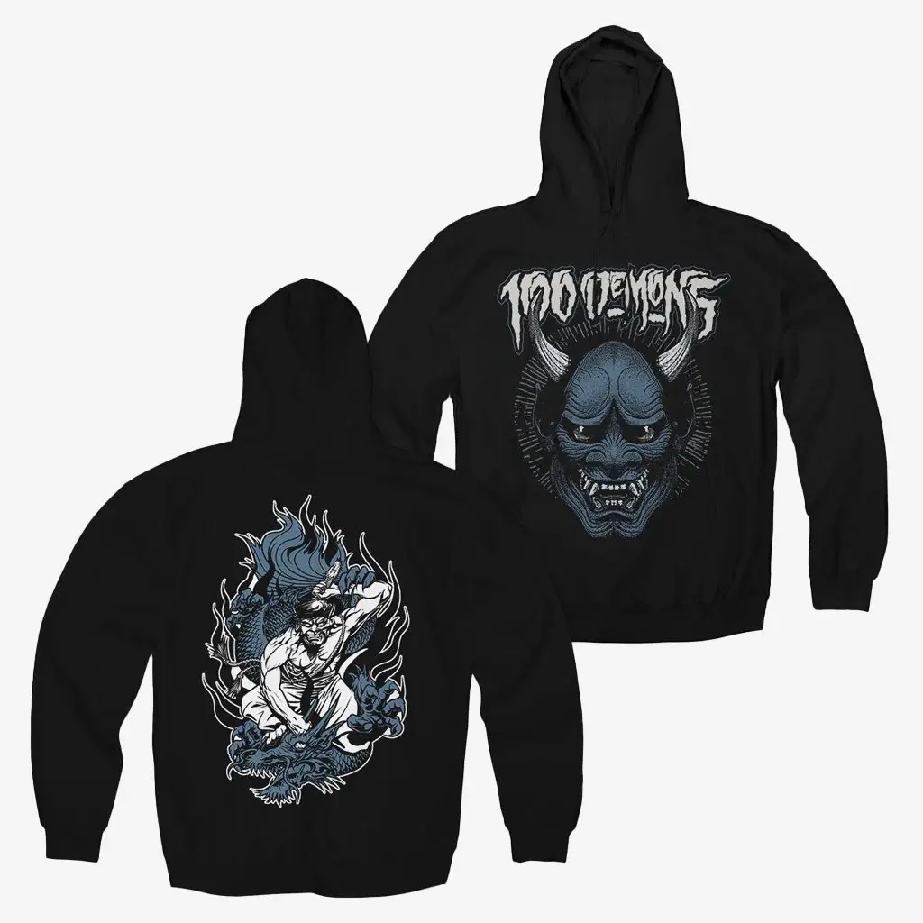 Cold Cuts Merch 100 Demons Hannya Mask Hoodie 100 Demons Hooded Sweatshirt Cold Cuts Merch 100 Demons Hannya Mask Hoodie 100 Demons Hooded Sweatshirt - Image 1