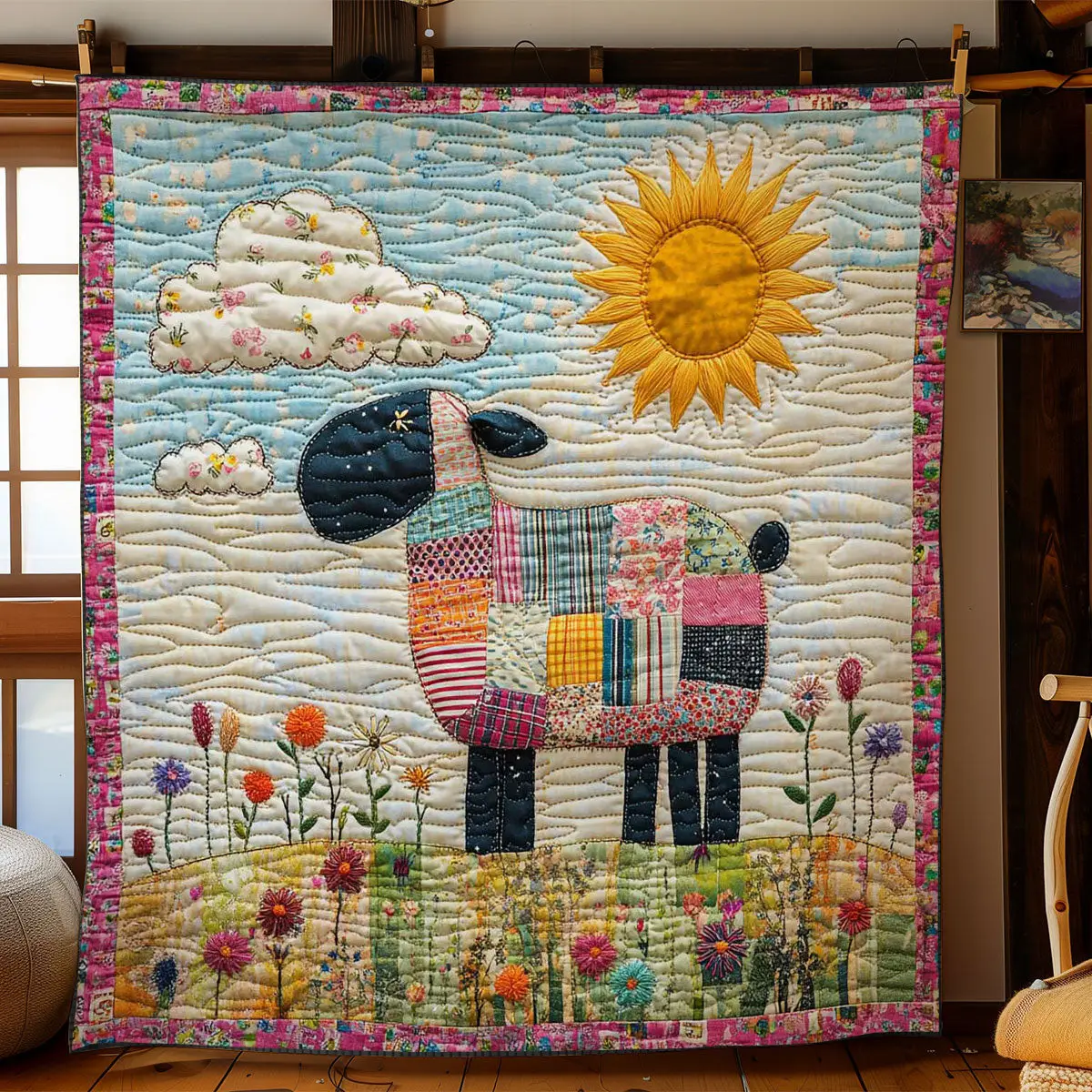 Color Sheep Quilt Beautiful Quilt Blanket Gift for Home Decoration