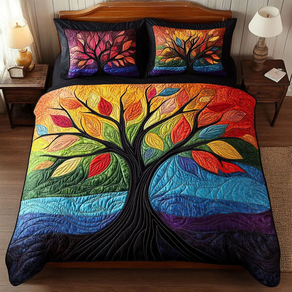 Color Spirit Quilted Bedding Set Duvet Cover Bedspread Bedroom Decorative For Friends Color Spirit Quilted Bedding Set Duvet Cover Bedspread Bedroom Decorative For Friends - Image 1