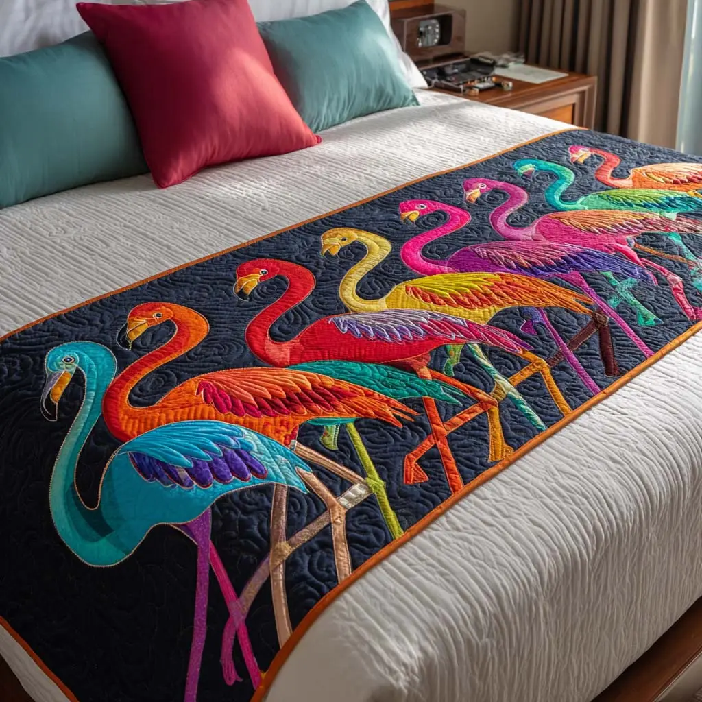 Color Splash Quilted Bed Runner Color Splash Creative Home Gift Color Splash Quilted Bed Runner Color Splash Creative Home Gift - Image 1