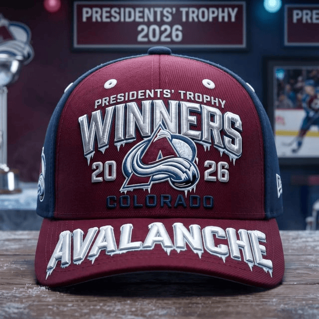 Colorado Avalanche Hockey Dad Hat Presidents' Trophy Winner 2026 Ball Cap Gift Him