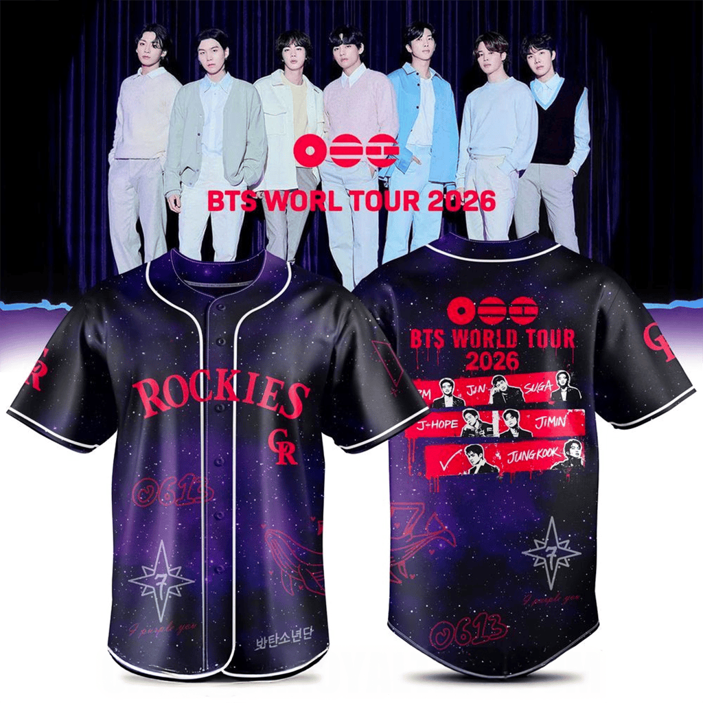 Colorado Rockies X BTS World Tour 2026 Desert Jersey Rockies Merch Gifts Ideas For Kpop Fans