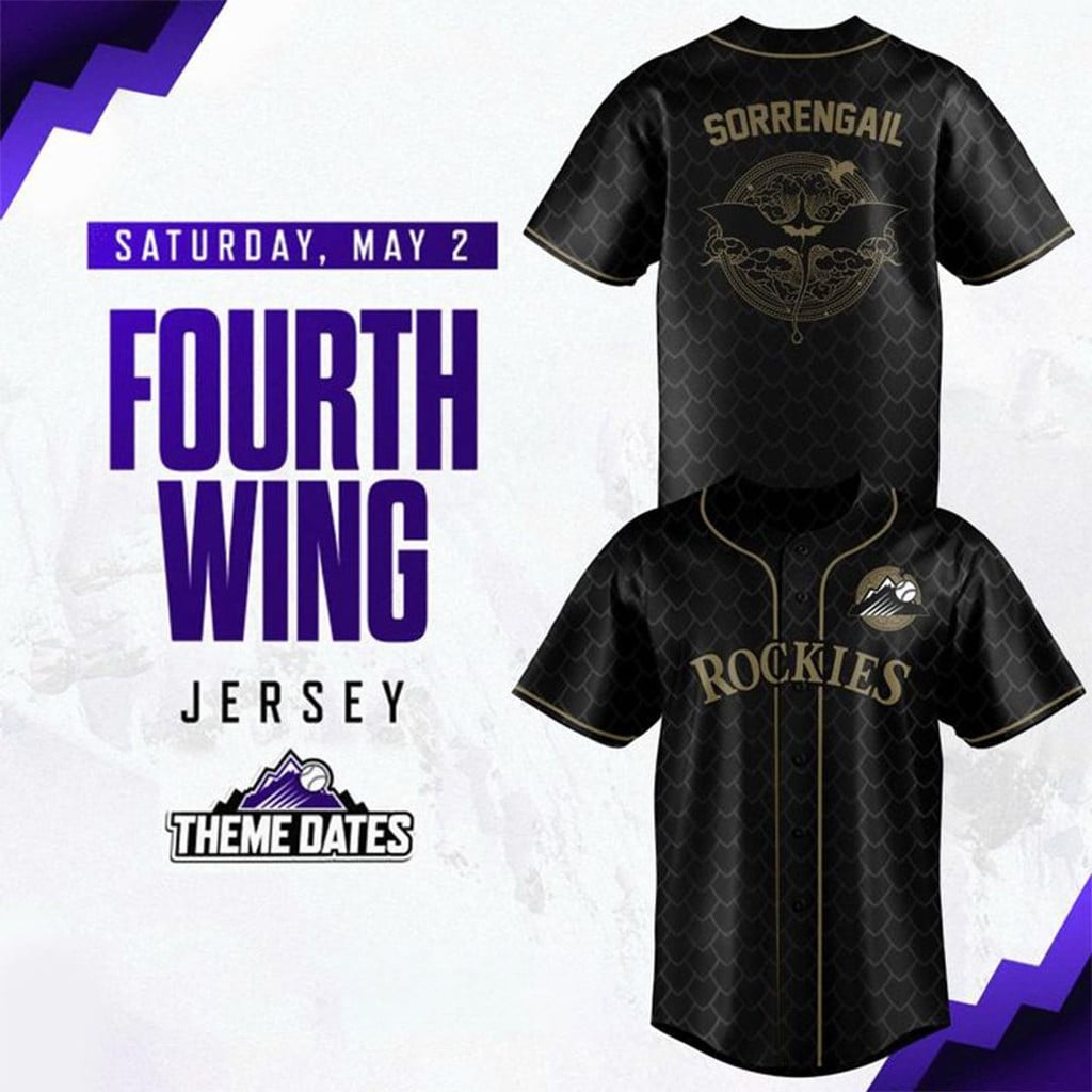 Colorado Rockies X Fourth Wing Night 2026 Baseball Jersey Colorado Rockies Merch Best Fan Gifts