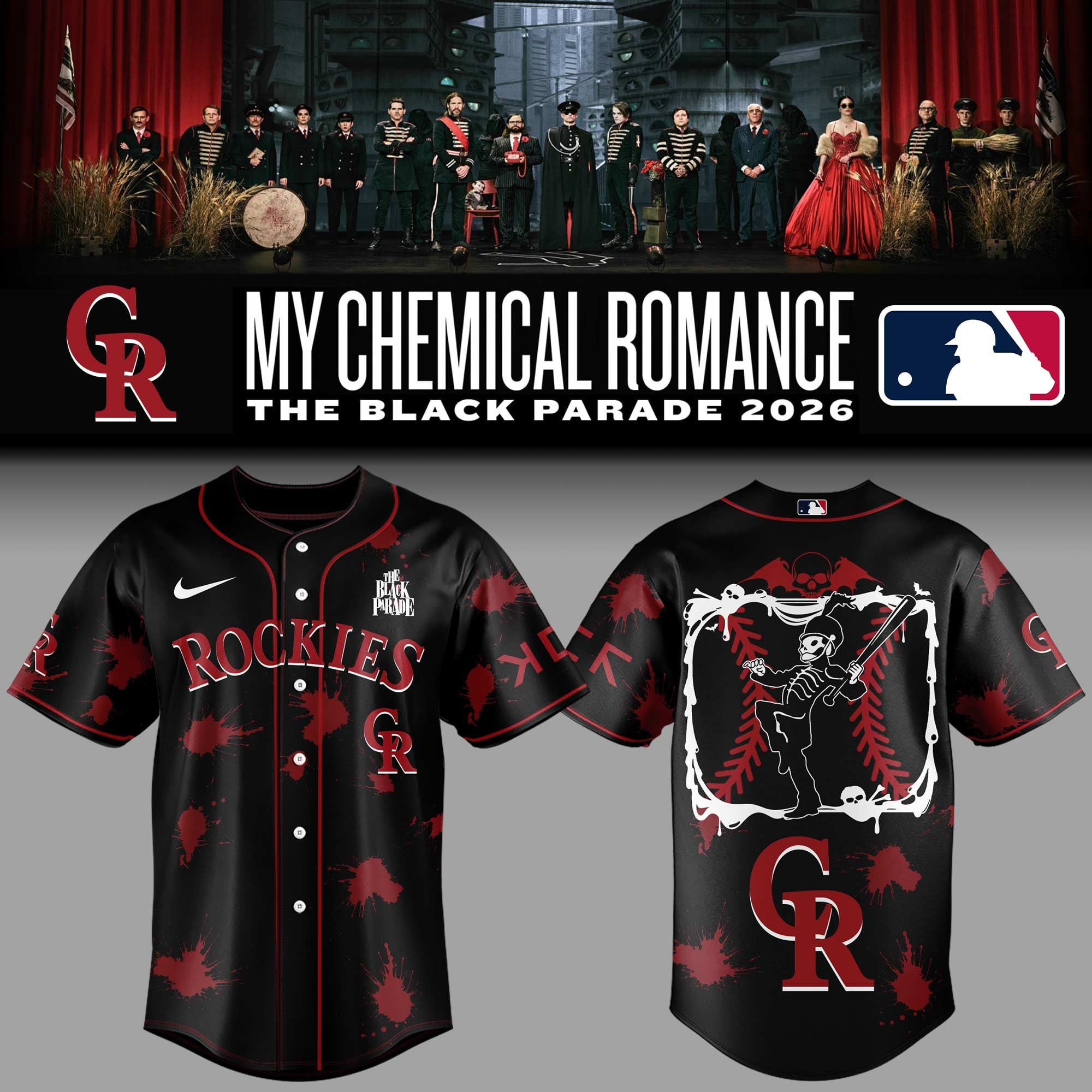 Colorado Rockies X My Chemical Romance Black Parade 2026 Jersey Rockies Merch Gifts For Fans