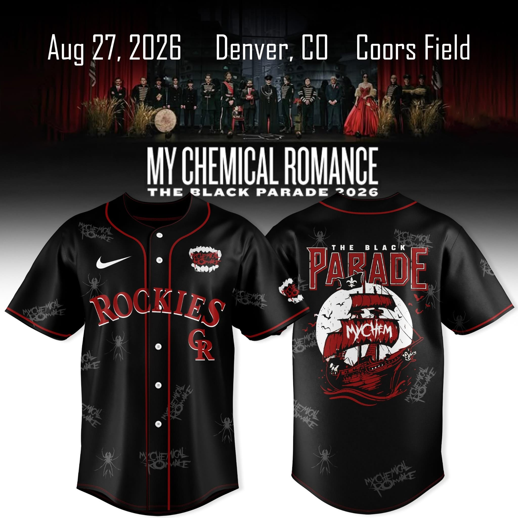 Colorado Rockies x My Chemical Romance MerchThe Black Parade 2026 Jersey Shirt Gift For Son
