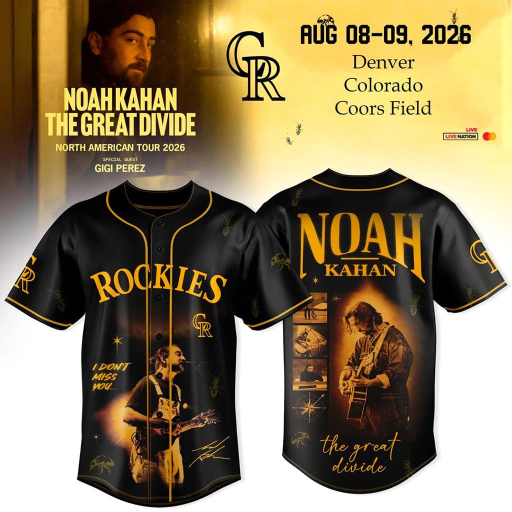 Colorado Rockies x Noah Kahan The Great Divide Tour 2026 Baseball Jersey Rockies Merch Gifts