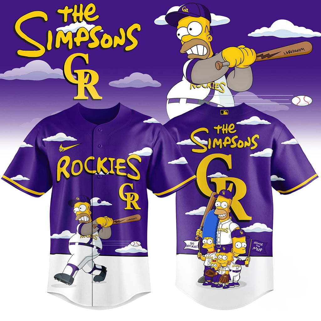 Colorado Rockies x The Simpsons Baseball Jersey Rockies Merch Best Gifts For Baseball Lovers
