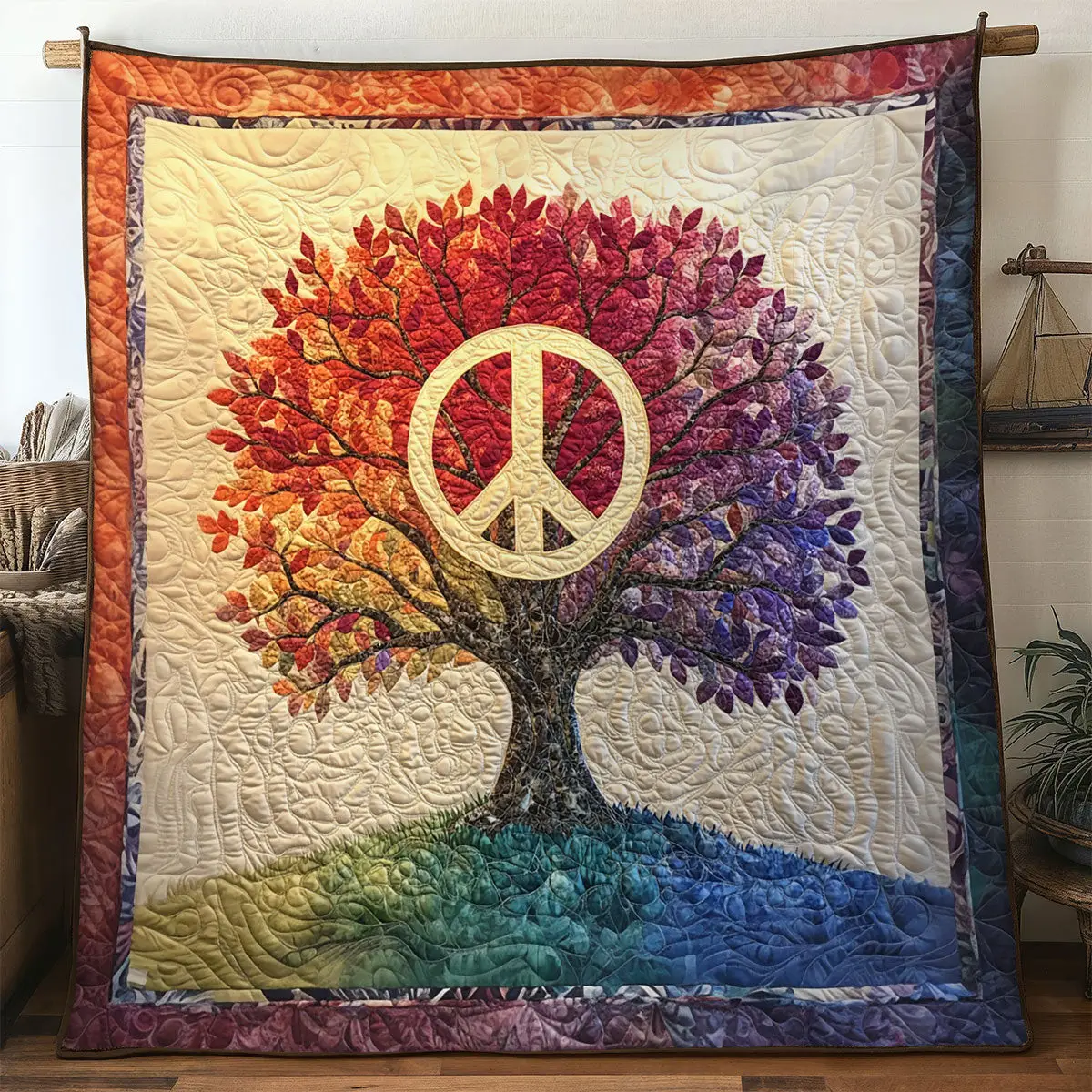 Colorburst Tree Of Life Quilt Ultra-Soft Quilt Blanket for Hotel-Like Experience Colorburst Tree Of Life Quilt Ultra-Soft Quilt Blanket for Hotel-Like Experience - Image 1