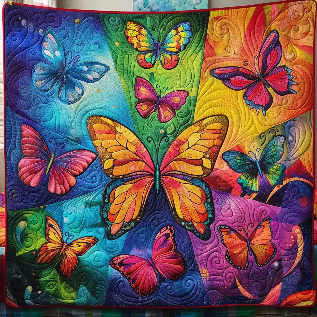 Colorful Butterfly Quilt Best Throw Blanket Gifts For Father's Day From Daughter