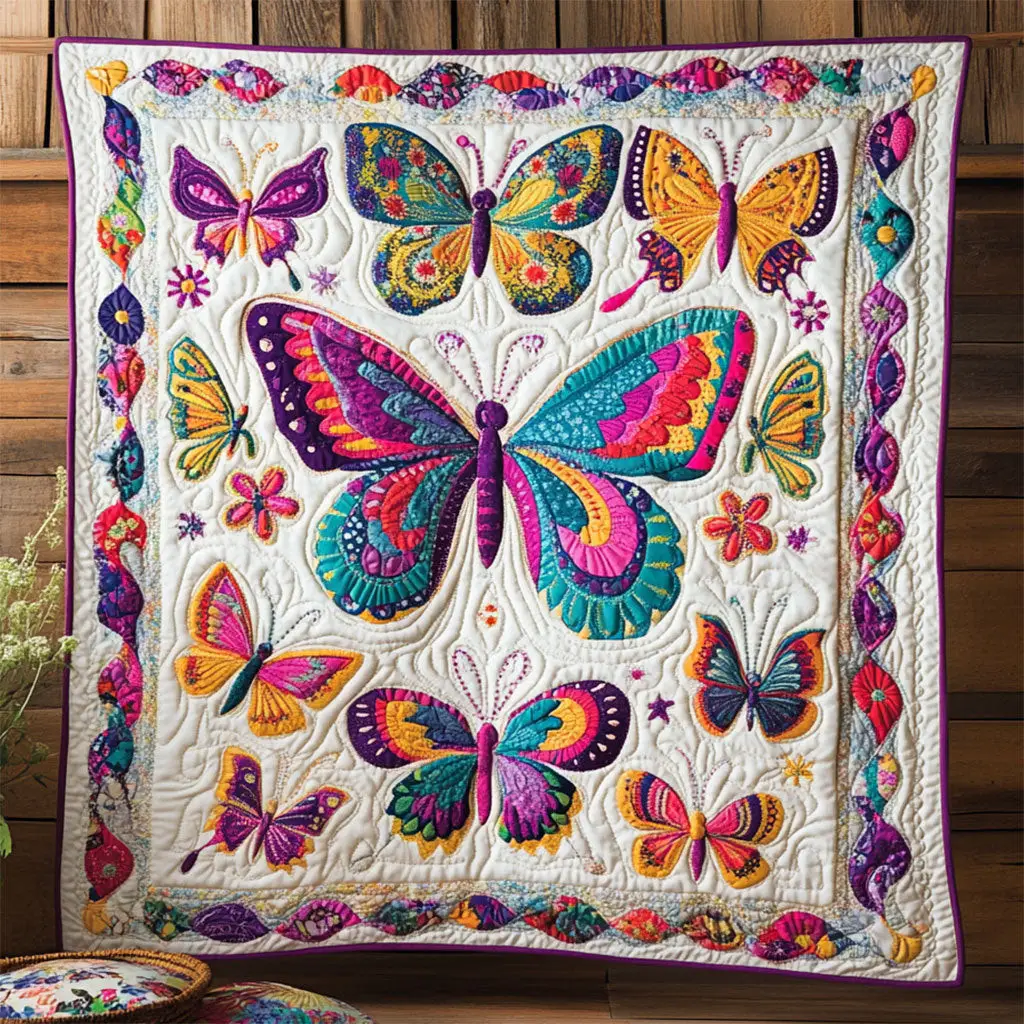 Colorful Butterfly Quilt Throws And Blankets Mother's Day Gifts For Grandma