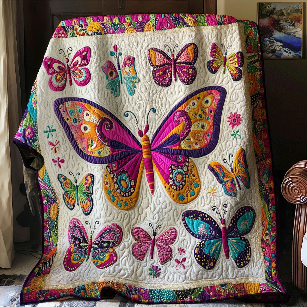Colorful Butterfly Quilt Throws And Blankets Mother's Day Gifts For New Moms