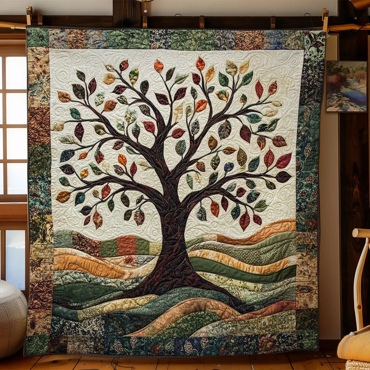Colorful Tree Of Life Quilt Soft Quilt Blanket Gift for Comfortable Nights Colorful Tree Of Life Quilt Soft Quilt Blanket Gift for Comfortable Nights - Image 1