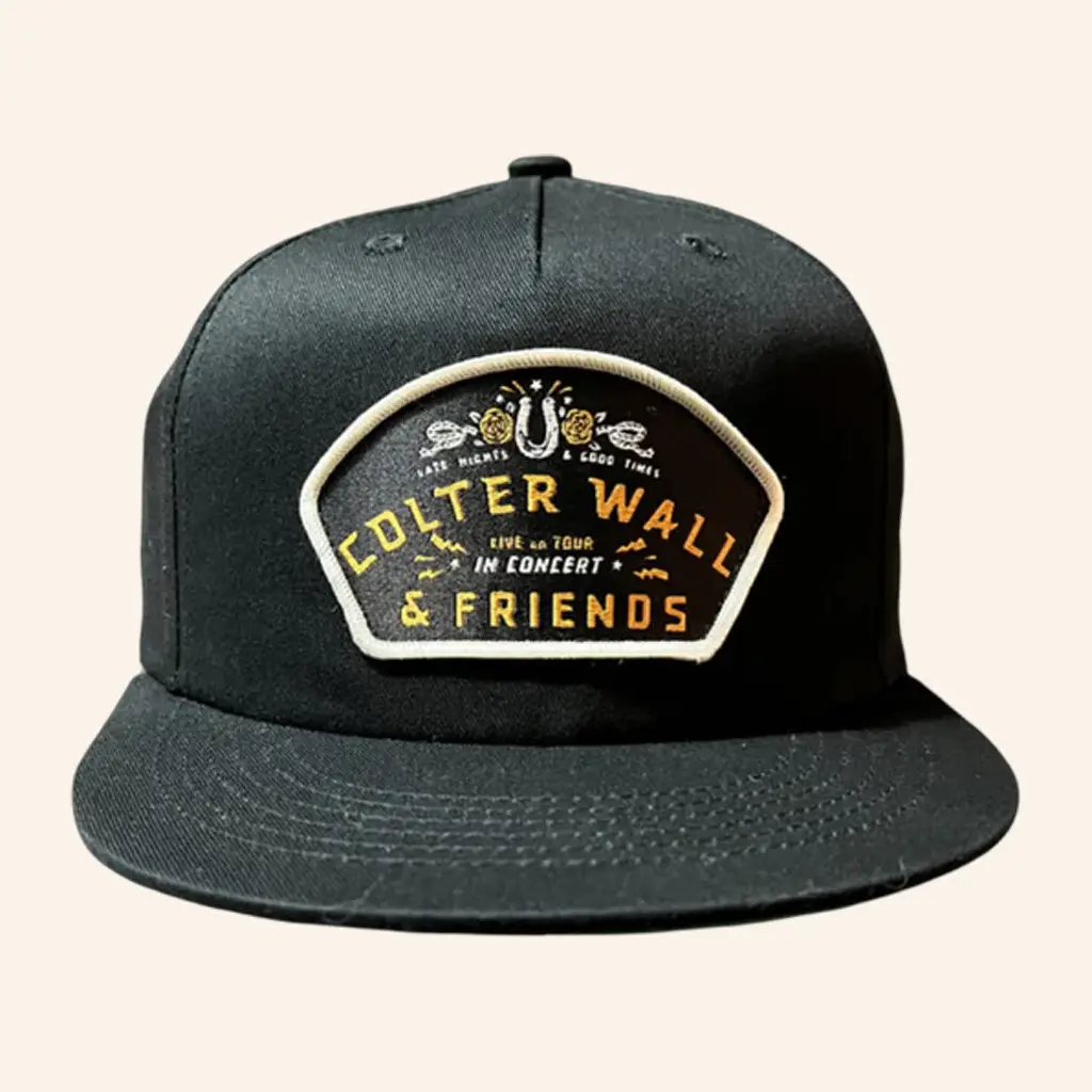 Colter Wall Merch Colter Wall And Friends In Concert 2025 Tour Snapback Hat Embroidered -WearandDecor