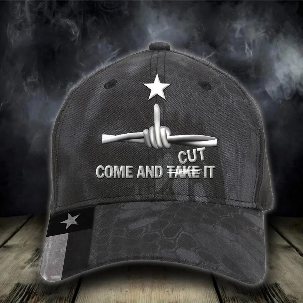 Come And Take Cut It Razor Wire Texas Hat Middle Finger Barbed Wire I Stand With Texas Hat -WearandDecor