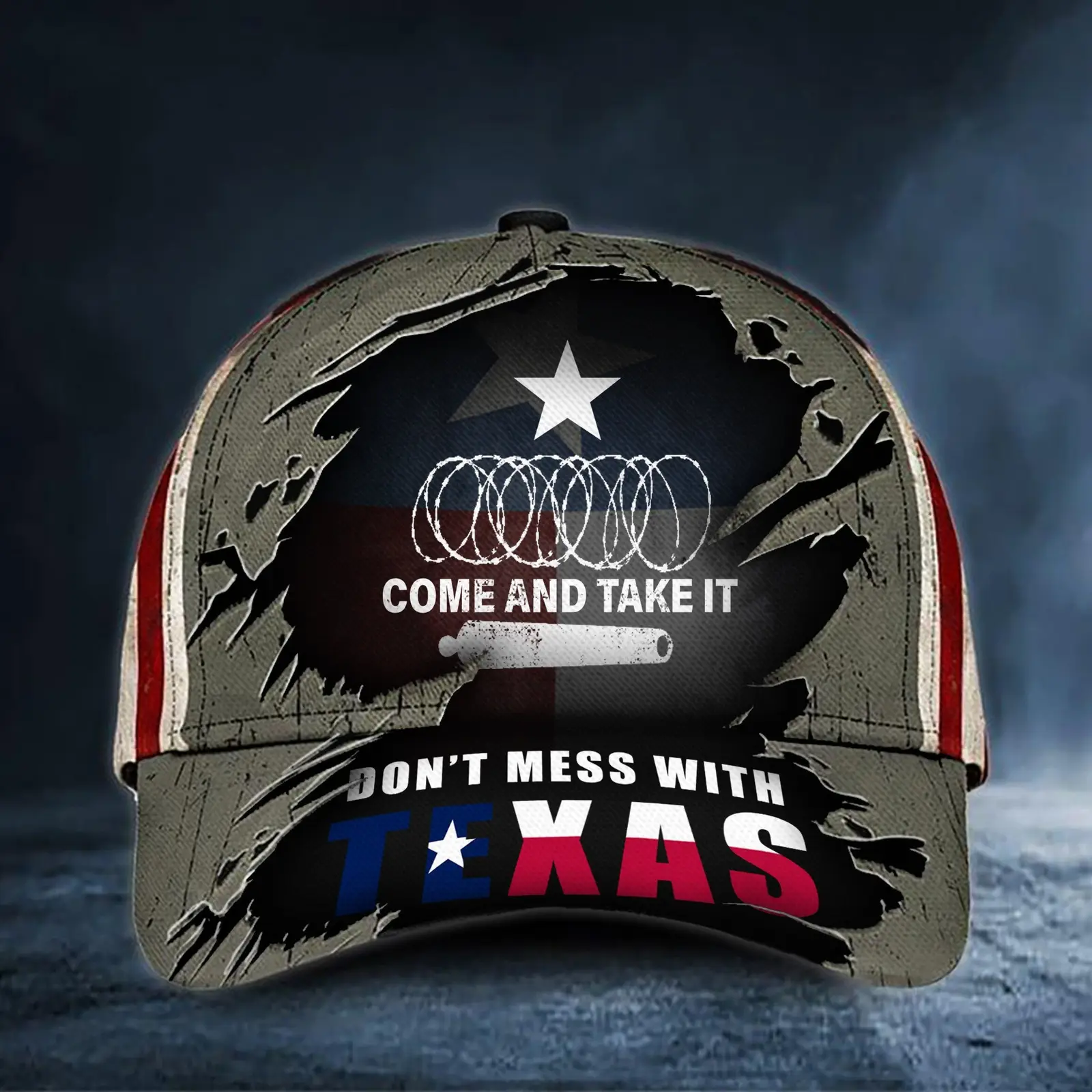 Come And Take It Razor Wire Hat Don't Mess With Texas Flag Cap Support Texas Merch -WearandDecor