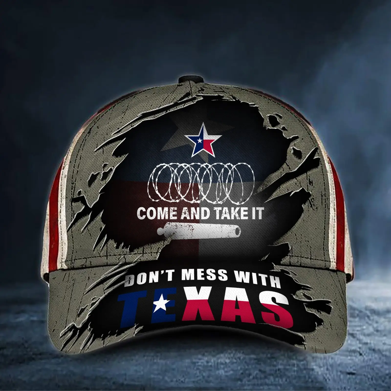 Come And Take It Razor Wire Hat Don't Mess With Texas Flag Cap -WearandDecor