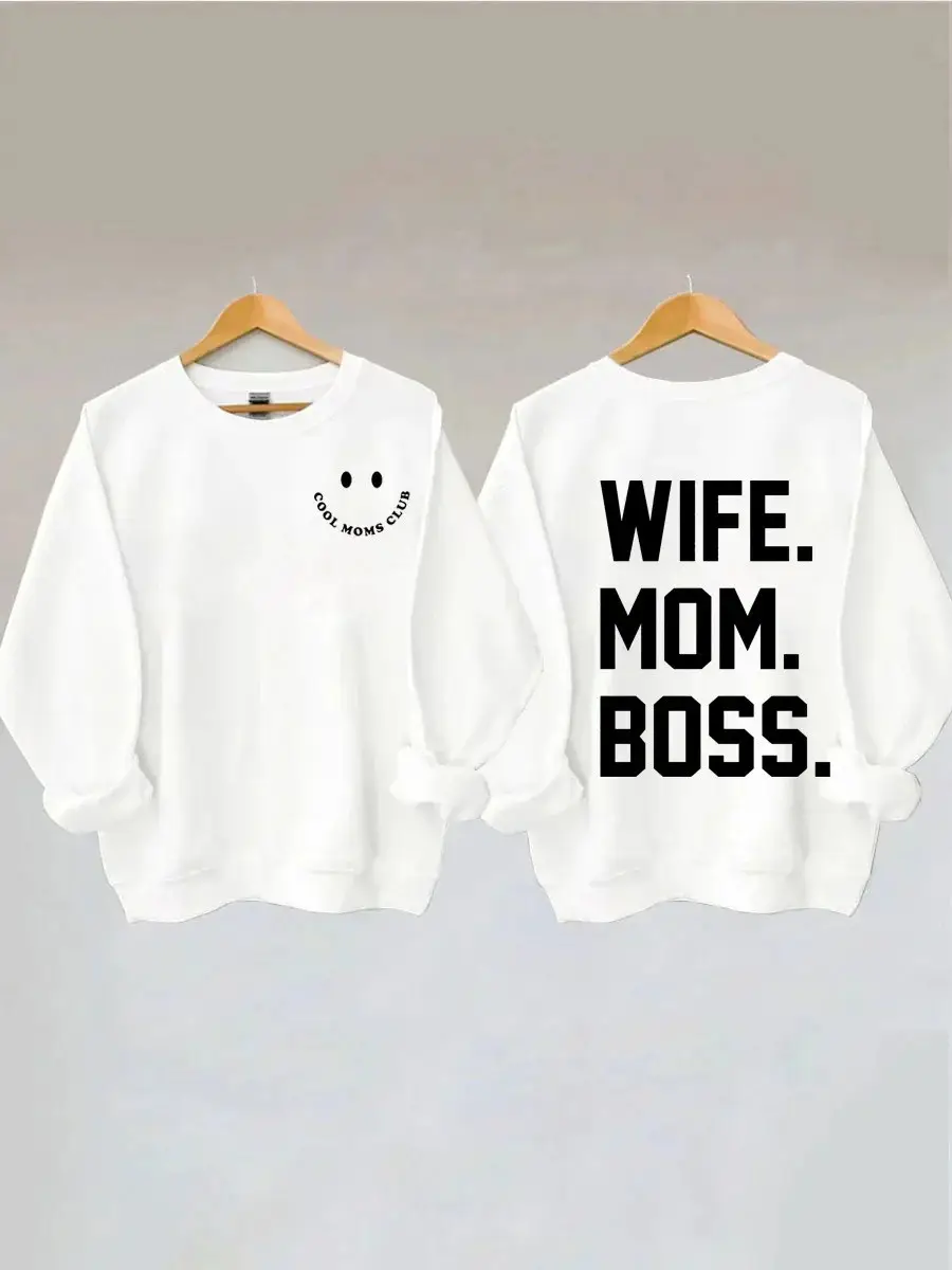 Cool Moms Club Sweatshirt Wife Mom Boss Sweatshirt Best Mother's Day Gifts