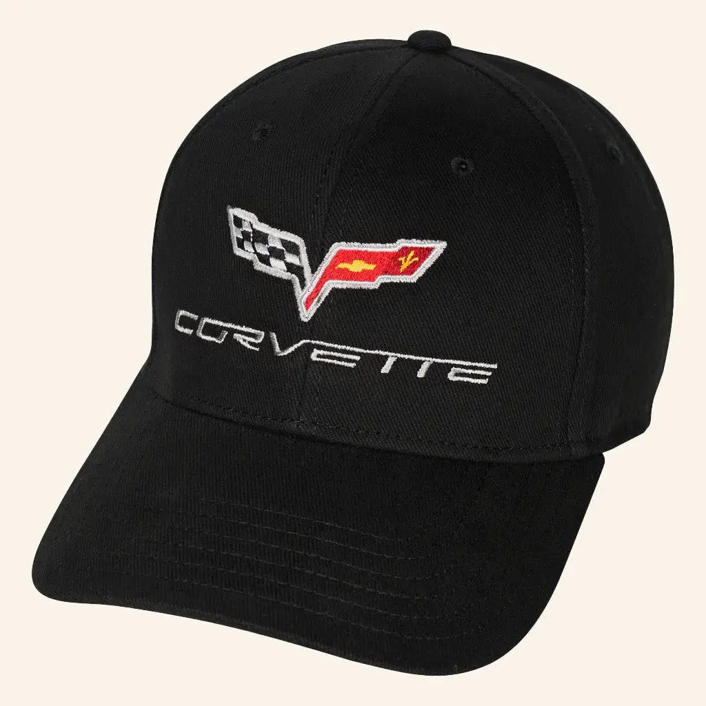 Corvette Merch C6 Corvette Emblem Black Cap Embroidered Gifts For Him -WearandDecor