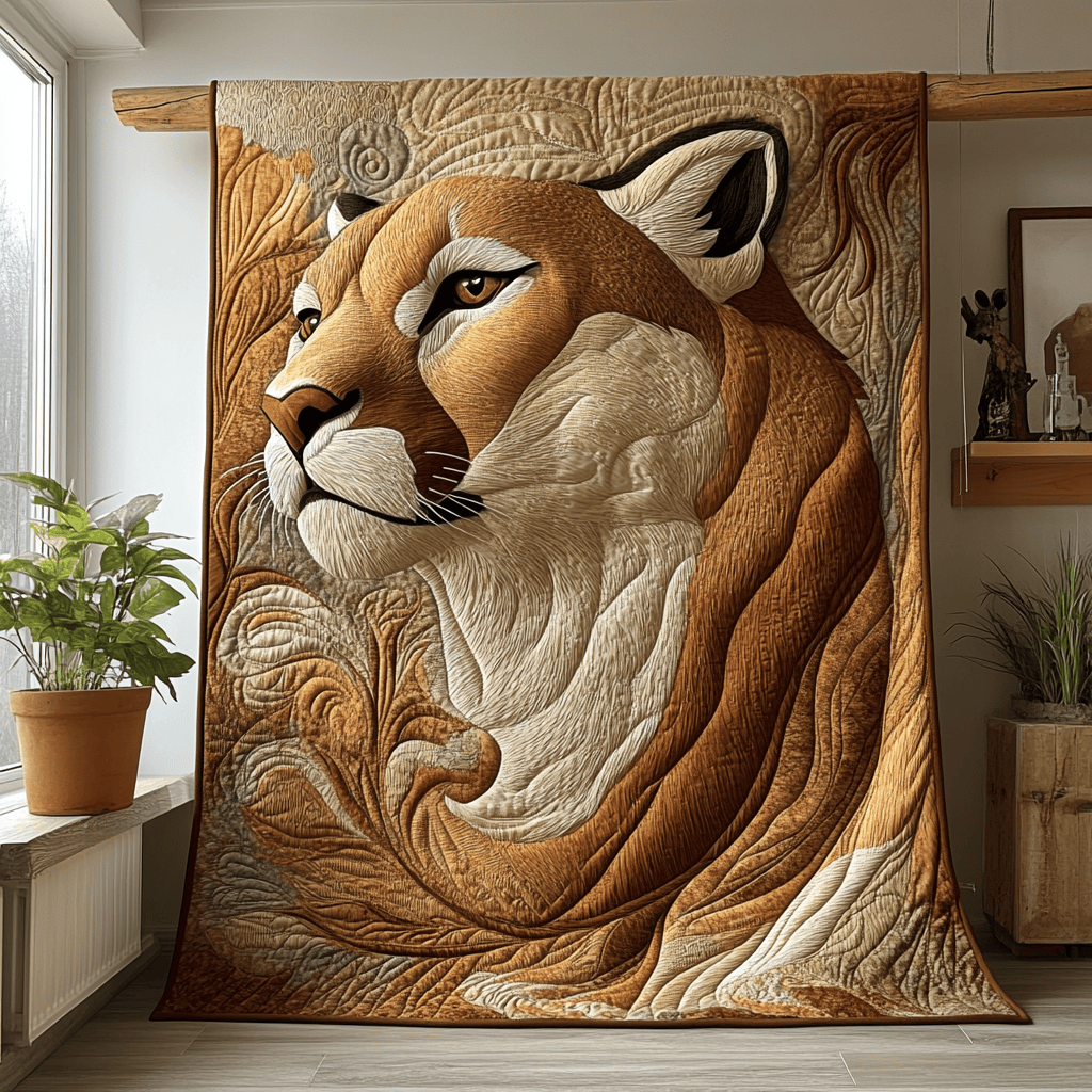 Cougar Charm Quilted Blanket Best Couch Throw Blanket Leopard Print Gifts For Her