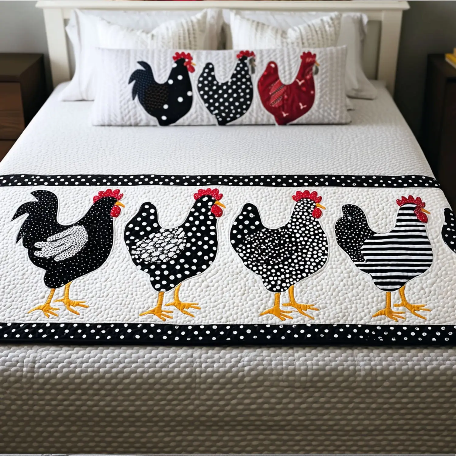 Country Coop Quilted Bed Runner Country Coop Farmhouse Gift