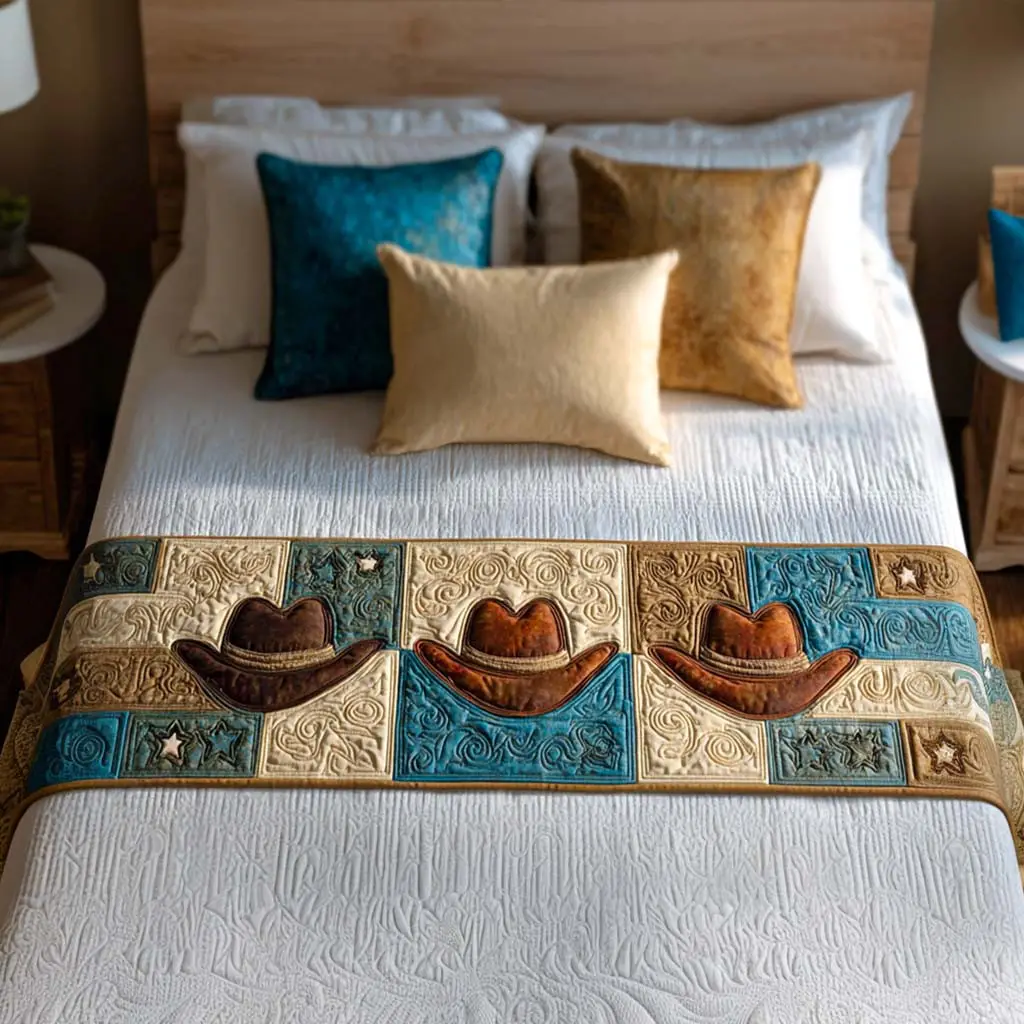 Country Spirit Quilted Bed Runner Country Spirit Rustic Gift