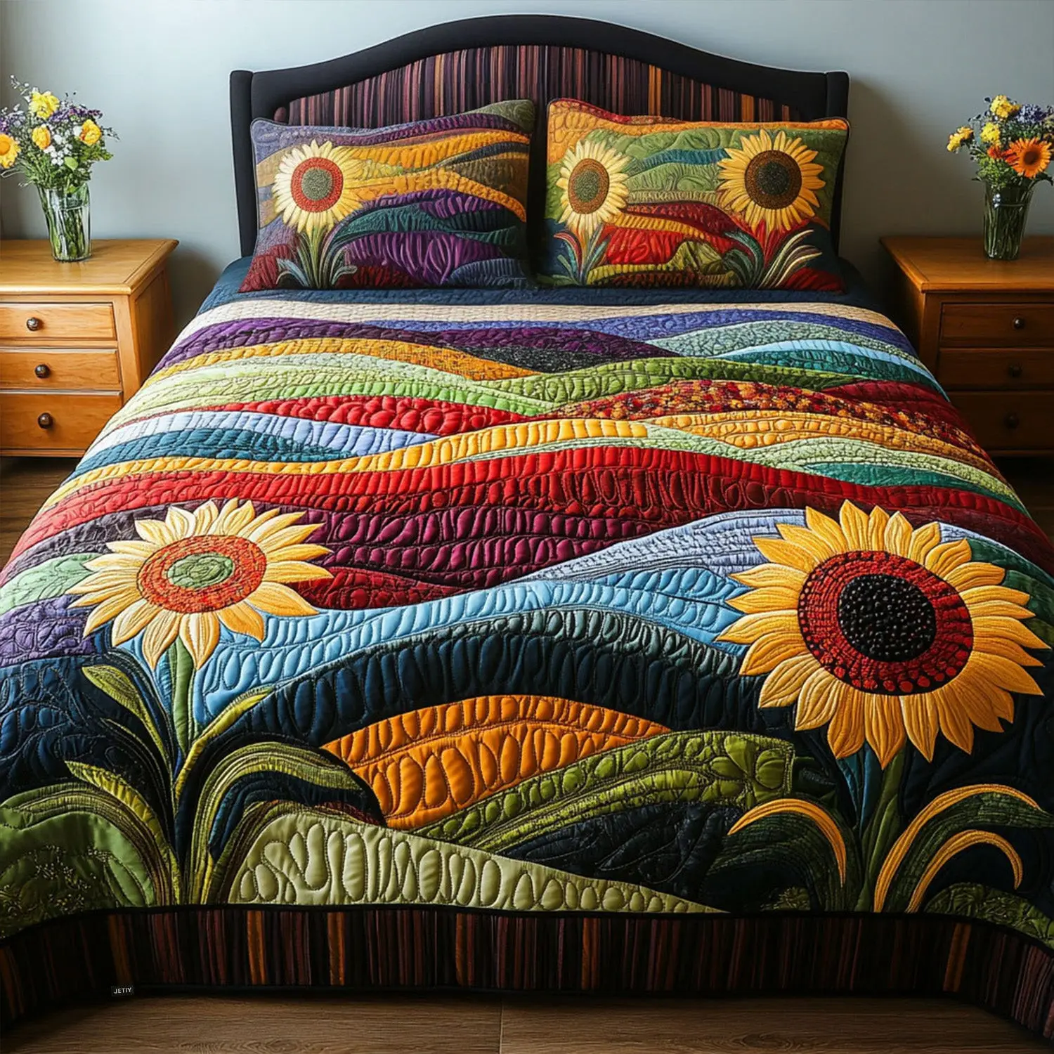Country Sunflower Dreams Quilted Bedding Set Best Comforter Sets Sunflower Theme Gifts Merchandise