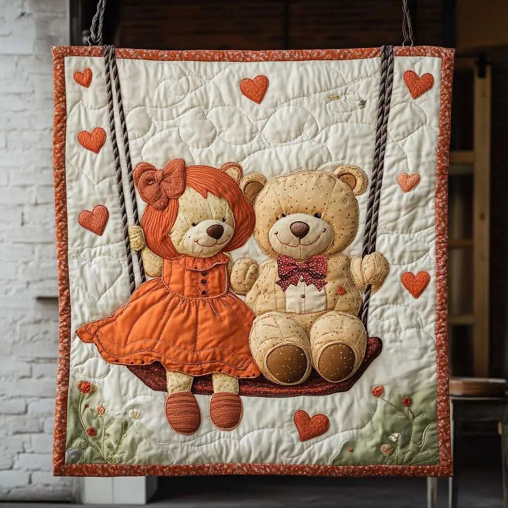 Couple Bear Quilt Blanket Cozy Throw Blanket Couple Gift Ideas For Bear Lovers