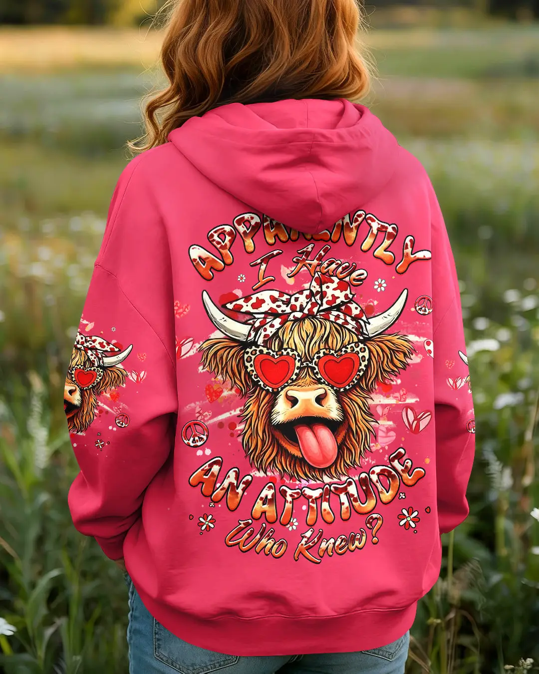 Cow Apparently I Have An Attitude Hoodie Cute Cow Valentine Pullover Gift For Animal Lovers
