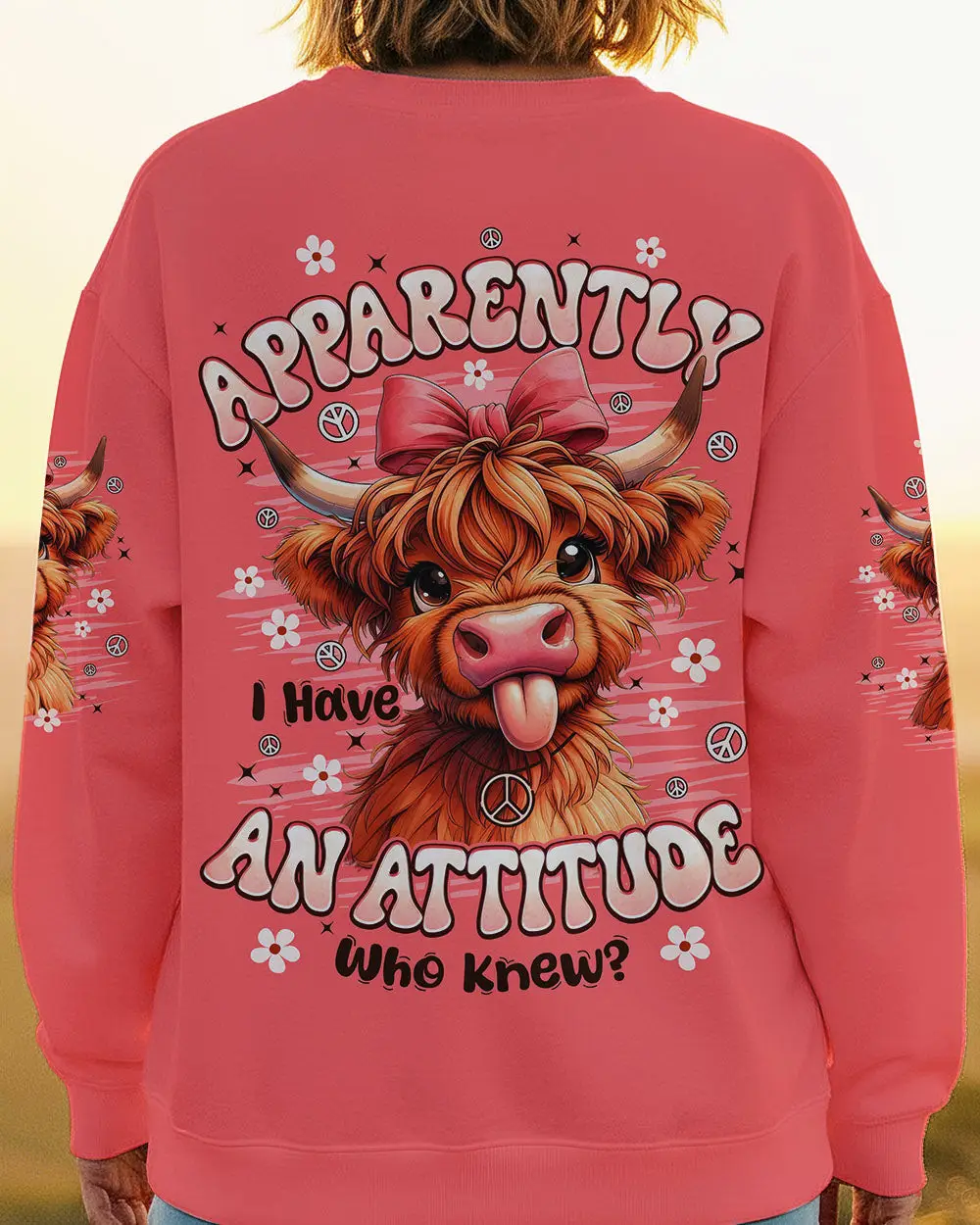 Cow Apparently I Have An Attitude Sweatshirt Funny Farm Animal Merch Gift For Farm Girls