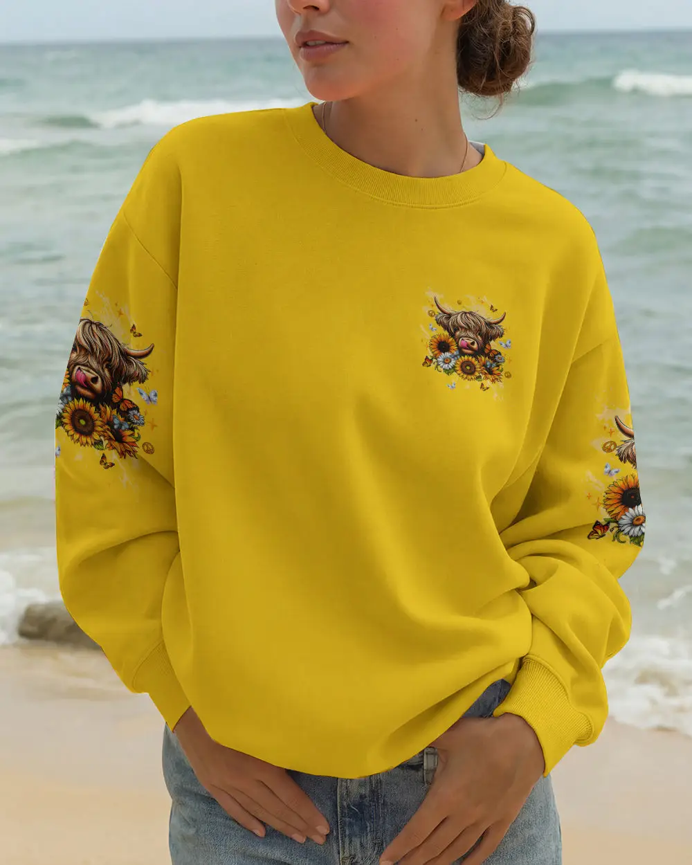 Cow Apparently I Have An Attitude Sweatshirt Sassy Cow With Sunflowers Butterflies Gift For Her