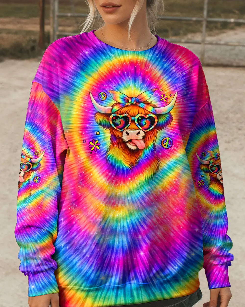 Cow Apparently I Have An Attitude Tie Dye Sweatshirt Funny Farm Animal Merch Gift For Her Cow Apparently I Have An Attitude Tie Dye Sweatshirt Funny Farm Animal Merch Gift For Her - Image 1
