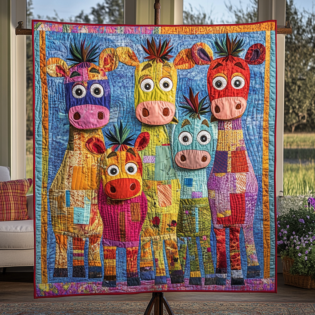 Cow Paradise Quilted Blanket Christmas Throw Blanket Christmas Gifts For Cow Lovers