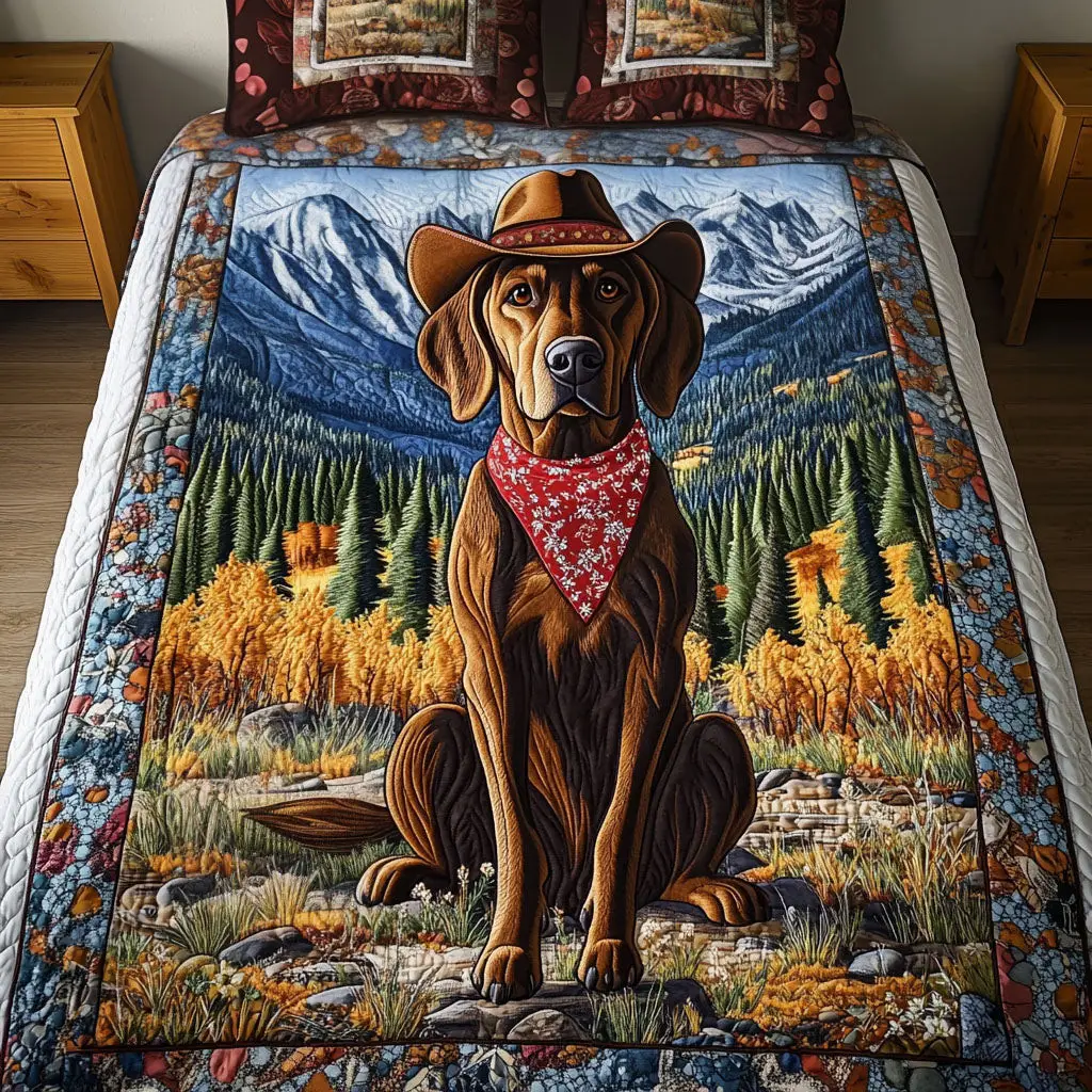 Cowboy Pointer Quilted Bedding Set Bedroom Decor Ideas Animal Lovers Presents