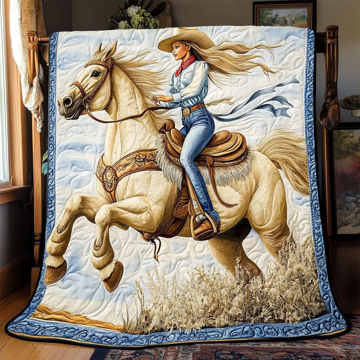 Cowgirl Quilt Blankets Throws And Blankets Father's Day Presents For Son