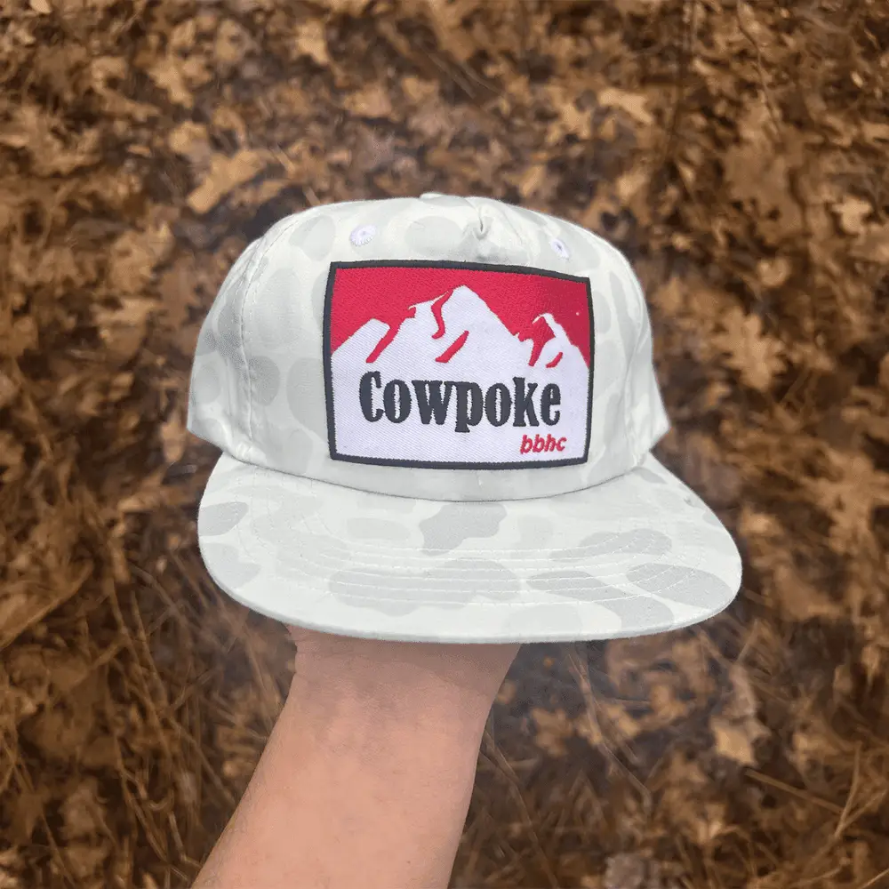 Cowpoke Camo White Snapback Hat Gift for Husband Western Style Outdoor Cap -WearandDecor