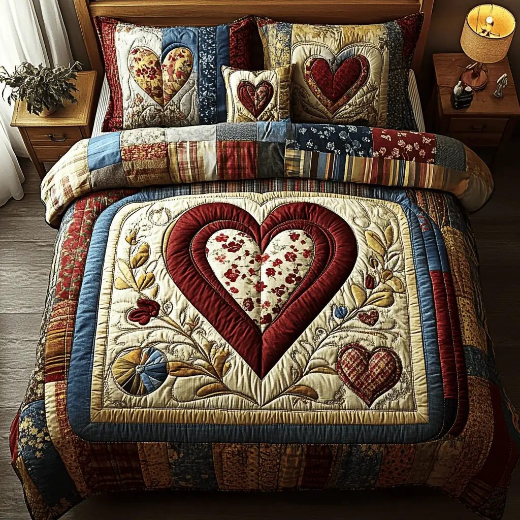 Cozy Charm Quilted Bedding Set Perfect Bedding Gift Set for Holiday Celebrations