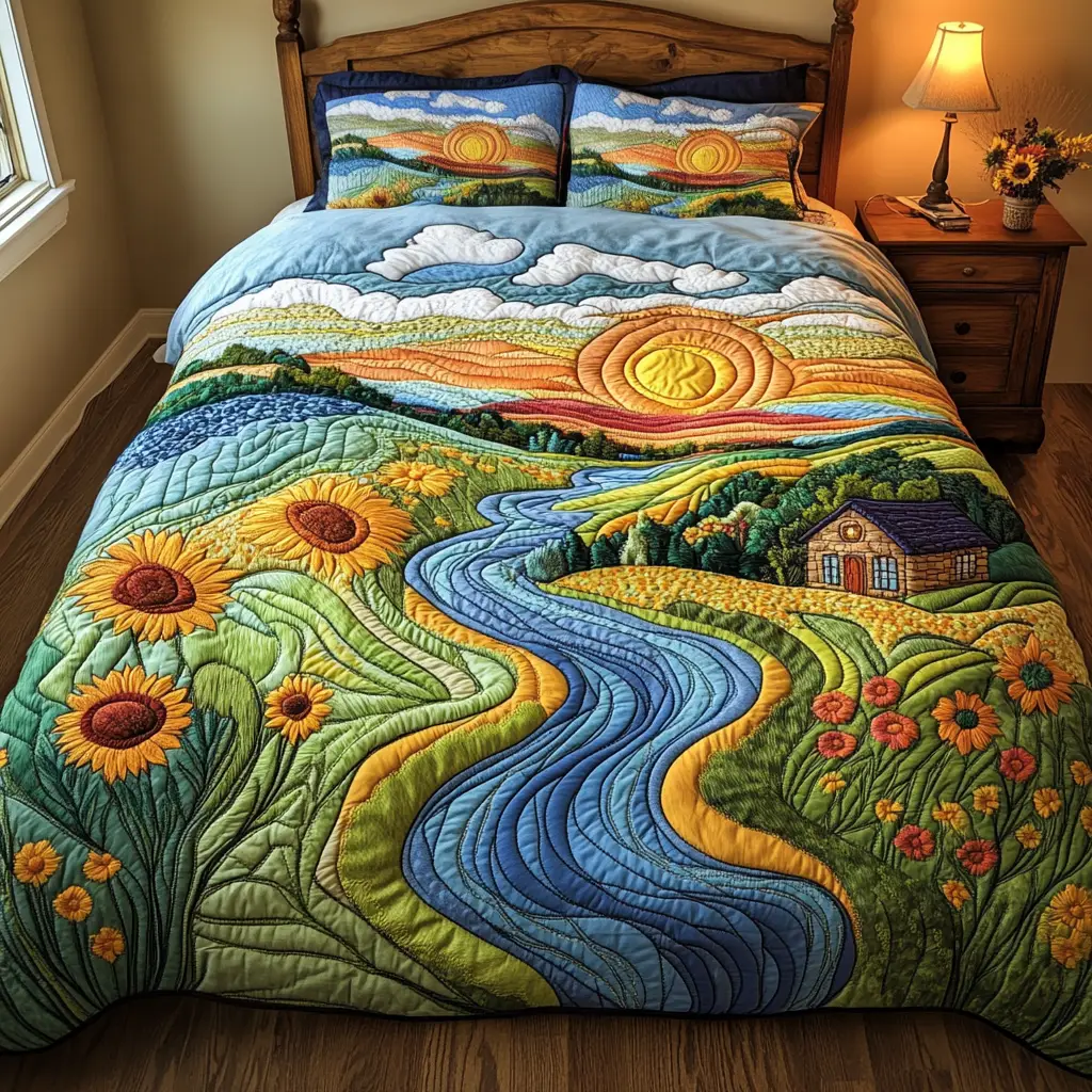 Cozy Cottage Quilted Bedding Set Perfect Bedding Gift Set for Family and Friends Cozy Cottage Quilted Bedding Set Perfect Bedding Gift Set for Family and Friends - Image 1